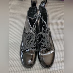Girls black combat boots